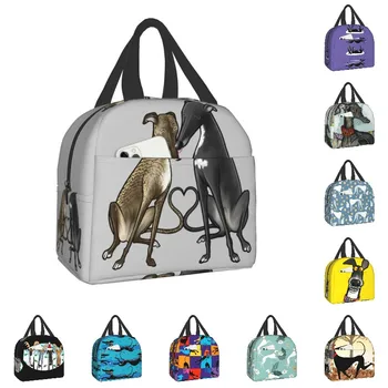 Personalizado Greyhound Whippet Sighthound Cão lancheira Mulheres Quente mais fresco Isolado Caixas de Almoço para as Crianças as Crianças da Escola