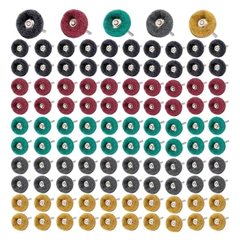100 peças de Abrasivos de Polimento Rodas de Grão de esfregão Abrasivo Roda de Polimento 1/8In Haste