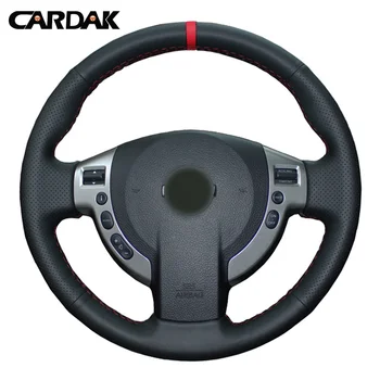 CARDAK couro DIY trançado de costura à mão cobertura de volante de carro acessórios para Nissan Qashqai J10 J11 X-Trail T31 NV200 Malandro