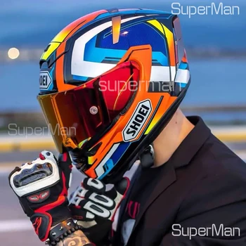 A Cara cheia de capacetes para motociclistas X14 azul novo T5 Cavalo de Corrida de Motocross Motobike Casco do Capacete De Motocicleta