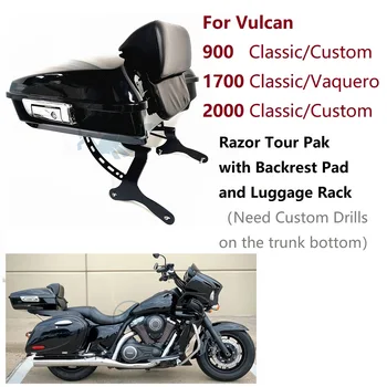 Navalha Tour Pak Pacote de Caso Superior do Tronco com bagageiro para a Kawasaki Vulcan 900 2000 1700 VN900 VN1700 VN2000 Clássico Personalizado