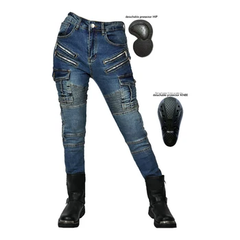 Motocross Cowboy Calças Para Mulheres Moto Jeans Prevenção De Queda De Moto Equipamentos De Moto Calças Com Proteções