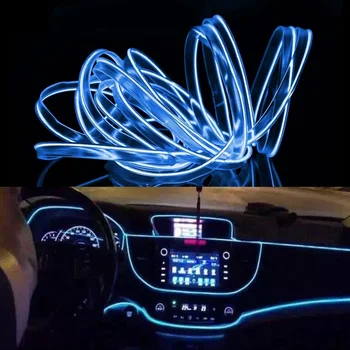 2M Fria Luz de Tira Flexível do DIODO emissor de Luz Para a Decoração do Carro(Luz Azul)
