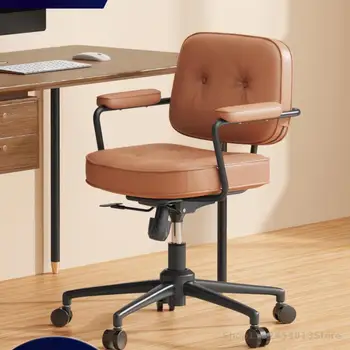 Couro Computador Cadeira Confortável Sofá Cadeira Para Meninos E Meninas Home Office Cadeira Vintage Quarto Cadeira