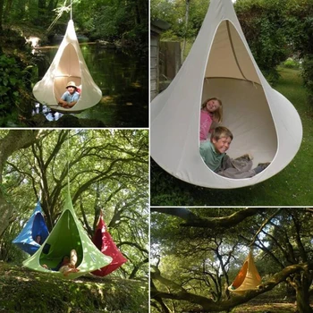 Da Forma do UFO Xixi Árvore de Enforcamento Swing Cadeira Para Crianças e Adultos Interior para o Exterior Rede Tenda Hamaca Mobília do Pátio