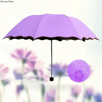 Flor da chuva Guarda-chuva de Proteção UV Portátil Automático de guarda-chuvas à prova de chuva Impermeável Moda Guarda-chuva Dobrável Punho Forte