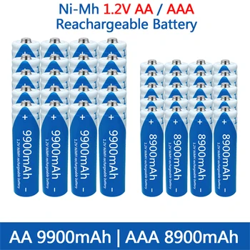 AA AAA Pilhas De 1,2 V Bateria recarregável de NIMH de alta capacidade 9900mAh Bateria recarregável para brinquedos de controle Remoto de mouse