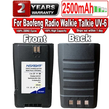 HSABAT 2500mAh UV-6 BL-6 Bateria para Walkie Talkie Rádio UV6