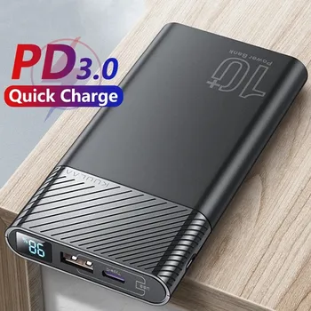 10000mAh QC PD3.0 Banco do Poder de Rápido Carregamento USB Carregador de Bateria Externa Powerbank para iPhone 14 13 para Samsung S22 Xiaomi 12S