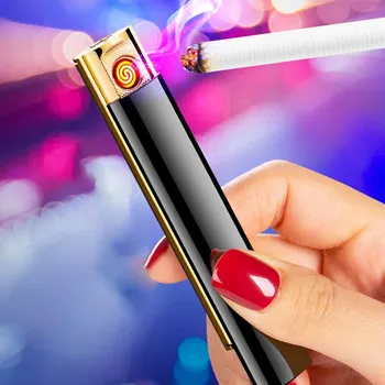 Recarregável USB Elétrico de Tungstênio mais leve Puxar para Baixo Ignição Flameless Portátil Ignitor Homens do Presente se Encaixa No Caso do Cigarro