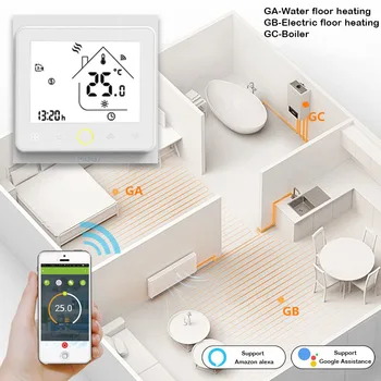 YUJIE Tuya wi-Fi inteligente de aquecimento de piso comutador de controle de temperatura app temporizado remoto o controle da água de aquecimento de piso AE01HIS-022